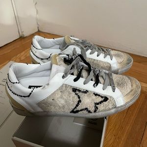 White and Beige Inside Out Super-Star Golden Goose sneakers, size 35
